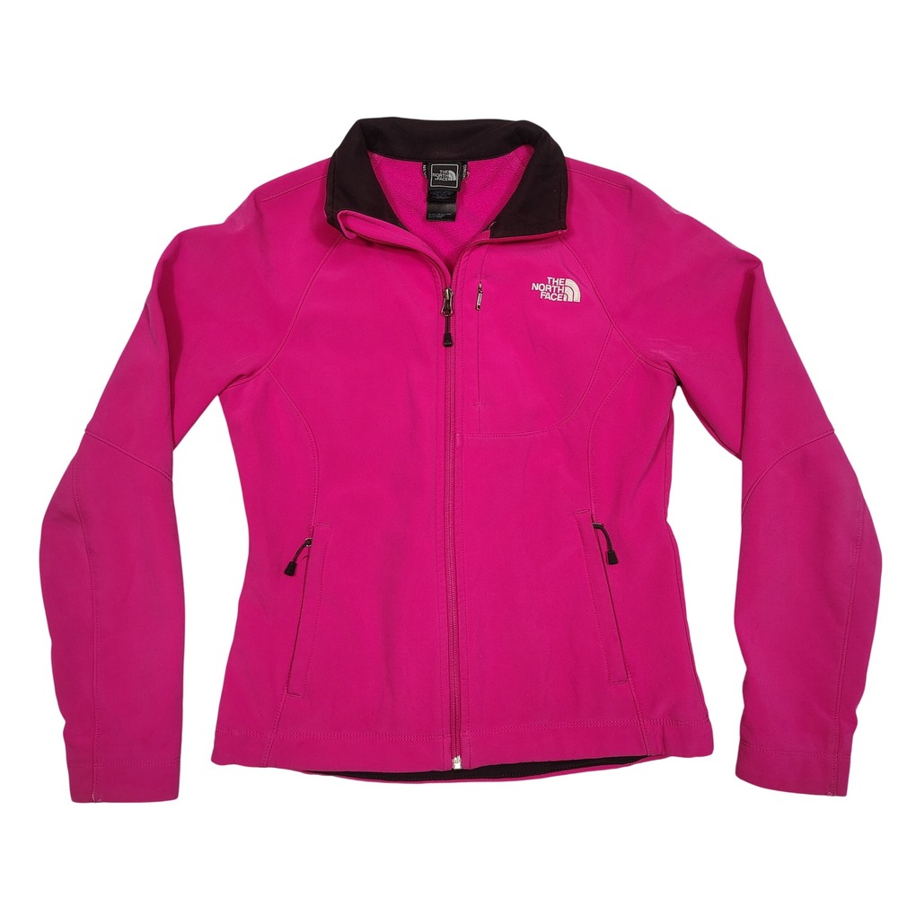 The North Face Softshell Jacket Womens S Fleece Lined Full Zip Pink Hiking